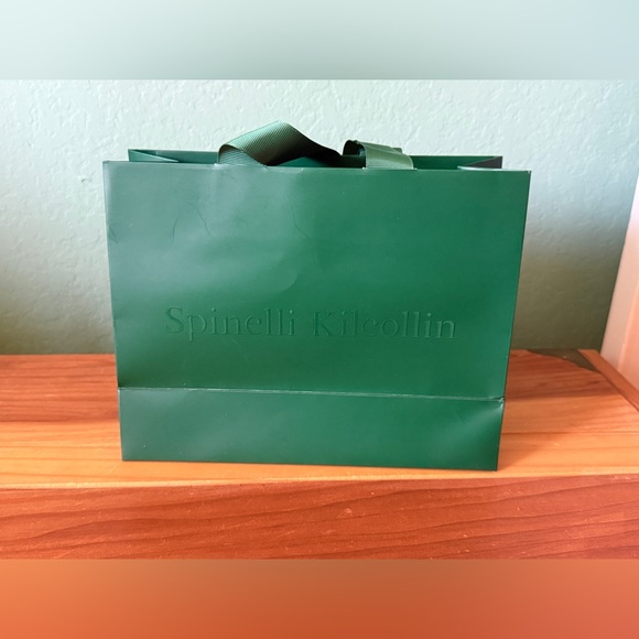 Spinelli Kilcollin Green Paper Shopping Bag 9x7x3.5” Logo - Picture 3 of 7